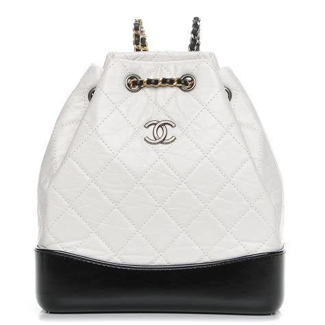 chanel black and white drawstring bag|chanel gabrielle bag backpack.